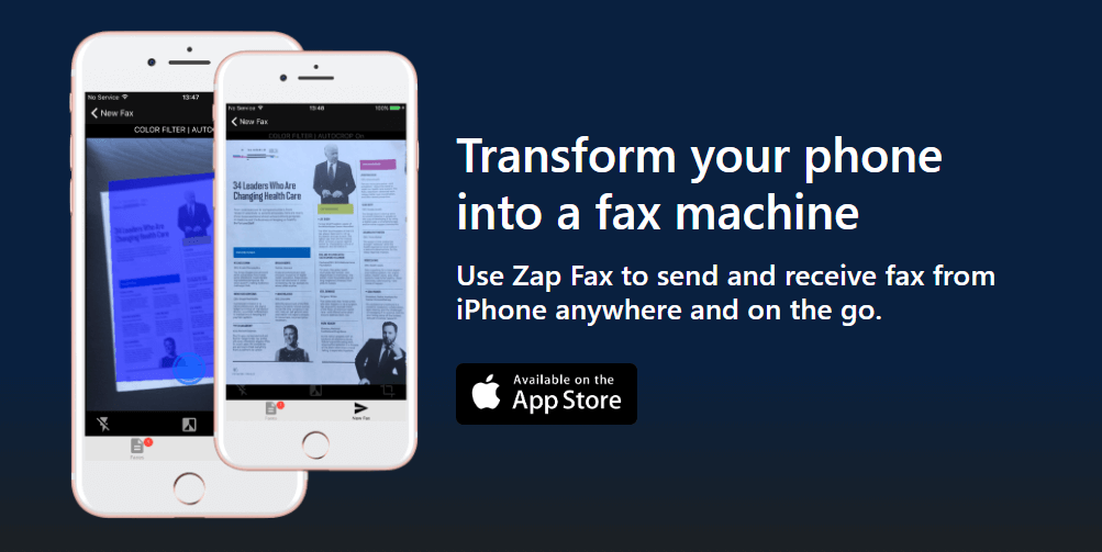 Zap Fax lets you send and receive fax from iPhone wirelessly on the go.