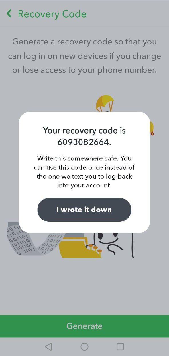 How to get Snapchat recovery code