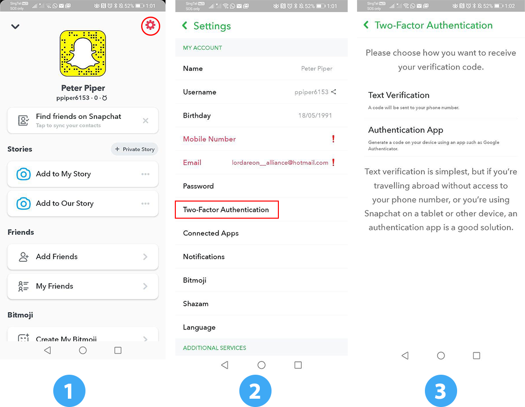 snapchat account login