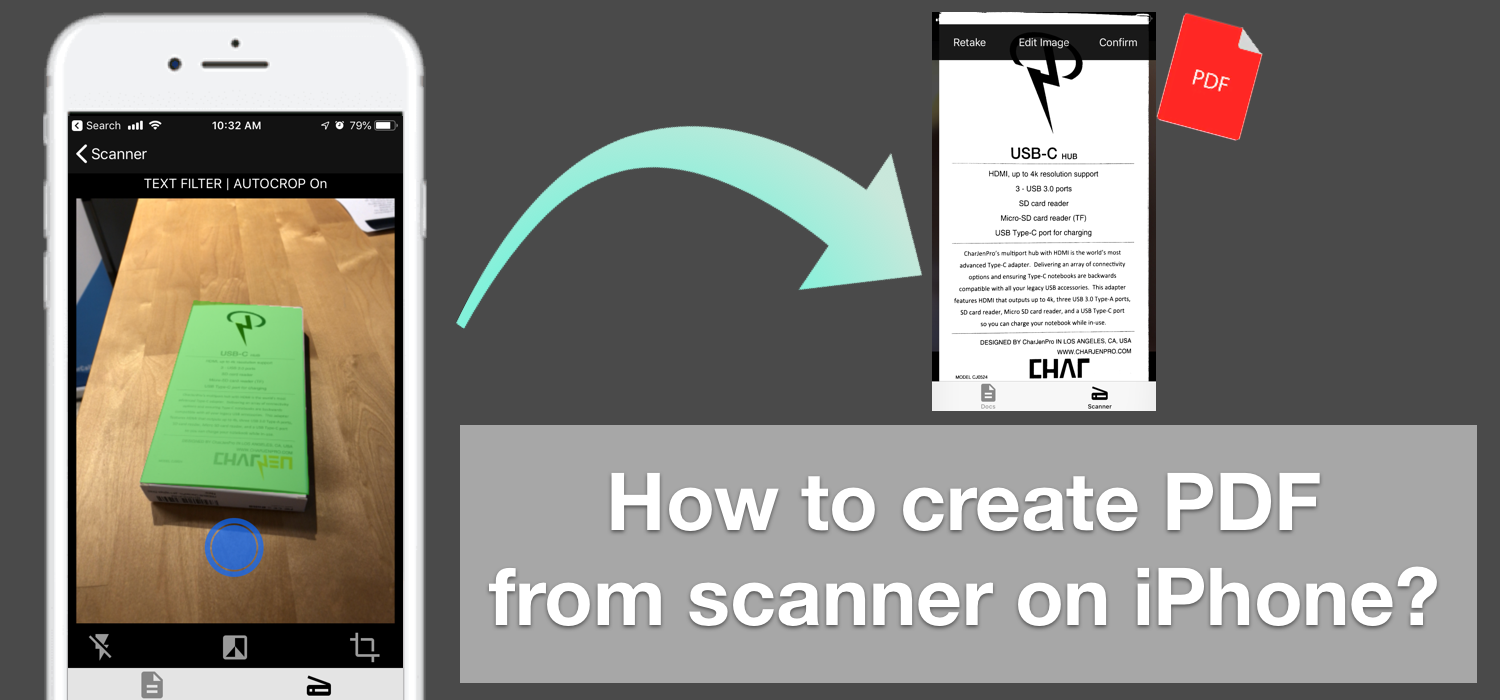 How to create PDF from scanner - just using an iPhone